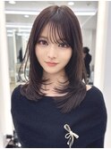 ワンカールレイヤー　ミディアム　縮毛矯正　ストレート