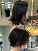イメチェン外ハネボブ美髪ワイドバングレイヤーショート/大宮