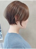 大人ボブショートショートヘア白髪染め/ベージュ/イルミナカラー