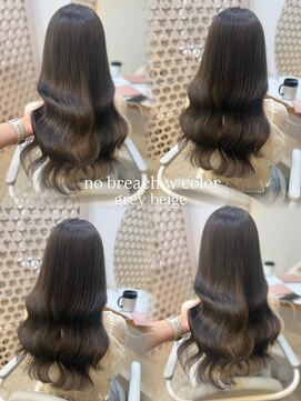 ヌー 栄(nuu) 【Mayuno】大人美人ブリーチなしダブルカラーグレージュ髪質改善