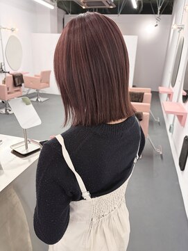 ツイ 新潟駅南けやき通り(tui) ぱつっとボブ/タイトボブ/ピンクラベンダー/艶カラー