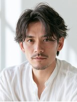 ビフィーノ リルネ フォー メン(Bifino Rilune for men)&nbsp;MEN’S/リバースセンターパート/ニュアンスパーマ/川西池田