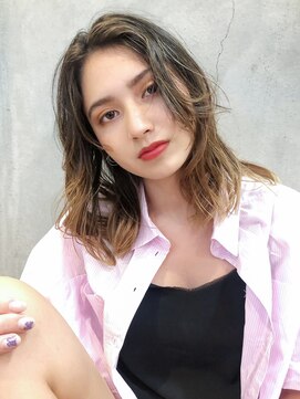 アイティー バイ アルバム 中野店(IT by ALBUM) カジュアルウェーブ_クールショートピンクベージュボブルフ_8034