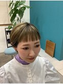 オン眉カット明るめカラー