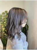 グレージュハイライト × ミディアム