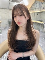 サイン 渋谷(SIGN)&nbsp;韓国ヘアハッシュカットレイヤーカットグレージュブリーチ無し