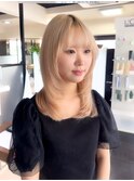 韓国風レイヤーブロンドベージュ/20代30代40代