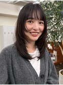 小顔カット　ミディアムレイヤー　フェイスレイヤー