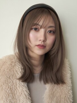 ノイ(noi) 顔周りレイヤーカットくびれヘアミルクティーベージュカラー