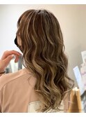 太めハイライト×ベージュ