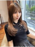 大人可愛い毛先重めのワンカールレイヤー