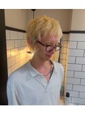 15605ブリーチ＆ダブルカラー金髪ホワイトブロンドウルフ