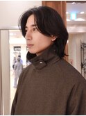 メンズロング メンズセンターパート 大人のメンズヘア