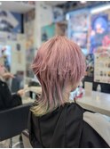 あんスタ 姫宮桃李/ウルフカット/ピンク/黄緑/再現カラー/