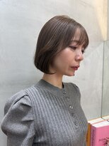 ロンドポレール 北千住(Lond polaire) グレージュブラウン/ミディアムレイヤー/韓国巻き/顔周りカット
