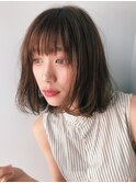 暗めカラー/グランマッシュ/デザインカラー/ショートボブ/田町