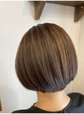簡単スタイリング愛されボブ☆アッシュグレージュワンカールボブ