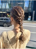 結婚式参列 ローポニー 金箔ヘア ヘアセット 明治神宮前 原宿