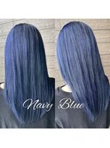 ダブルカラー　navy blue