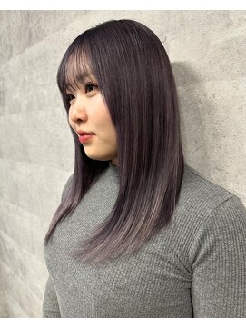 ルイス(L'wis) ★レイヤーロング美髪くびれワンカールラベンダー前髪黒髪