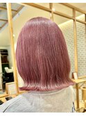 ダブルカラーピンクベージュベージュカラーケアブリーチ