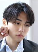 センターパートニュアンスパーマ韓国ビジネスヘアマッシュパーマ