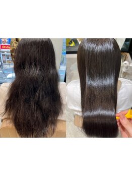 溝の口で叶える『縮毛矯正』・髪質改善メニュー(酸熱トリートメント)/酸性ストレートが人気◎