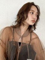 カナン(CANAAN)&nbsp;ウェーブパーマ／レイヤー／ボブミディ／オレンジベージュ