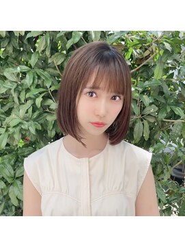 ロシェ 横浜店(loche) 長めミディアムボブ×チェリーブラウン横浜駅]