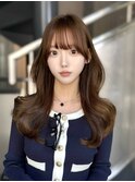 韓国ヘア 大人ブラウン 顔周りカット