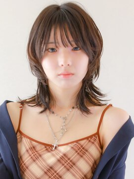 ガリカ 横浜(Gallica) セミウルフ×顔まわりレイヤー×ナチュラルモカ