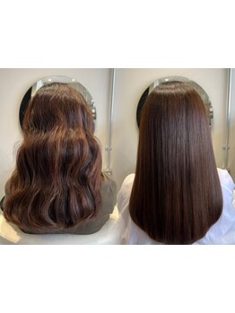 【安佐南区/髪質改善】限りなくダメージを0に近づけた縮毛矯正で髪本来の美しさを。