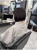 肩上ボブ大人可愛いボブひし形ボブアッシュベージュ