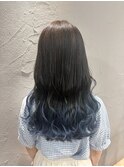 ネイビーグラデ☆エッジを効かせた推し活スタイル