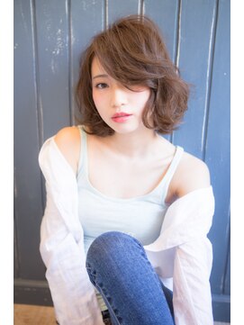 シャイン ヘア ブレンド 二子玉川(Shine hair blend) 【二子玉川】丸みショート無造作カールボブディイルミナカラー87