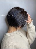 マッシュショート 濡れ髪 ハイライト 寒色系カラー シルバー