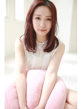 ラフィス ヘアー グランド 金山店(La fith hair grand) 【La fith】 チェリーレッド×セミディスタイル