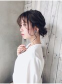 簡単アレンジゆる巻きアッシュブラック