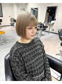 おしゃれ度☆☆☆☆☆パッツリミルクティーボブ