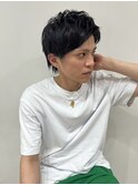 ハイライトマッシュパーマウルフアッシュブラックmen'shair