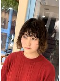 前髪くしゃっと×bob × perm