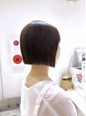 切りっぱなしボブ　ナチュラルブラウン