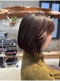 チェリーブラウン/ラベンダーカラー/ボブ/切りっぱなしボブ