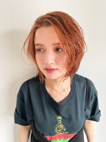 セーヌ(CEINE)&nbsp;大人可愛い20代30代40代オレンジショートボブ丸みショート◎