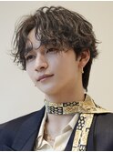 シャドウパーマ/ルーズパーマ/センターパート/ソフトツイスト
