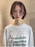 ボブ/レイヤーカット/髪質改善/ウェットヘア/オリーブベージュ