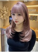 10代20代30代髪質改善ホワイトピンクべ小顔レイヤーカット