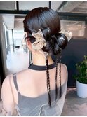 おくれ毛ロンググレージュ韓国ヘアオリーブベージュ_ba584454