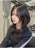20代30代大人美人小顔ブリーチなし韓国ヘアアッシュブラック
