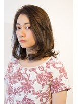 ナダ プライベートヘアサロン(NADA private hair salon) かきあげ前髪セミディ